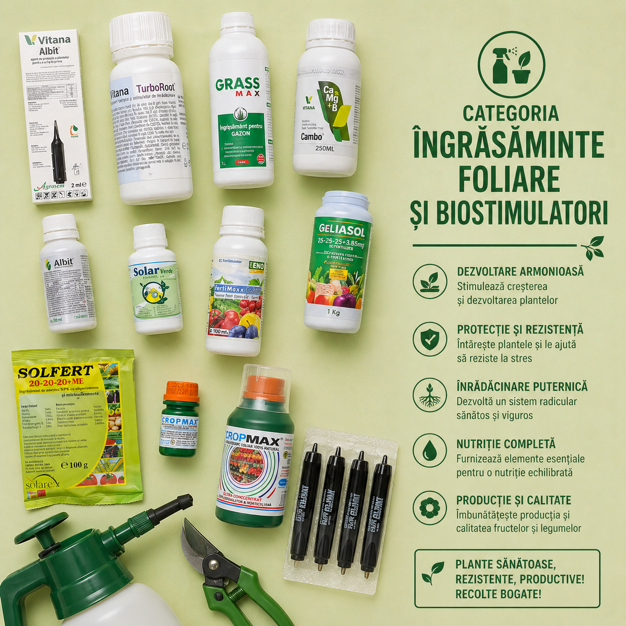 Fertilizare foliară & biostimulatori