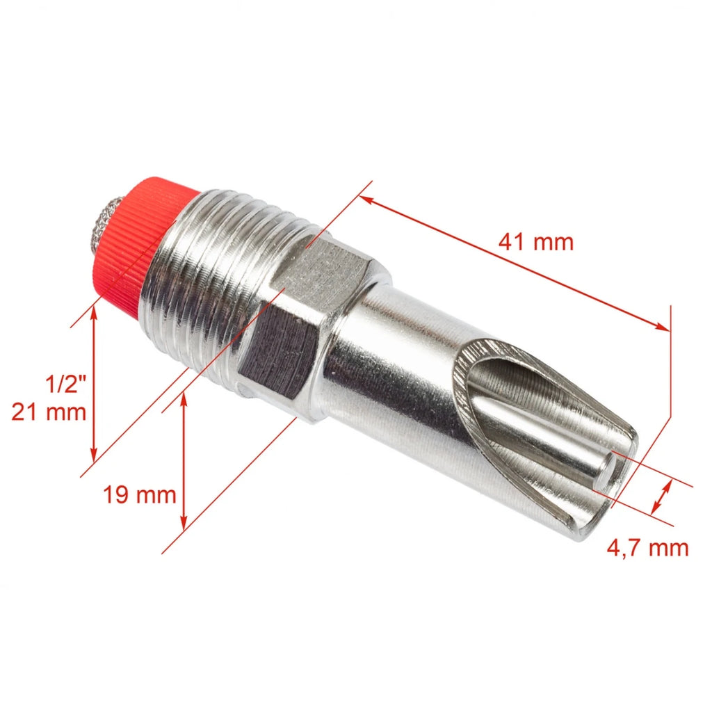 Suzetă cilindrică cu filet 1/2" pentru adăpătoare purcei, cu niplu 3/8".