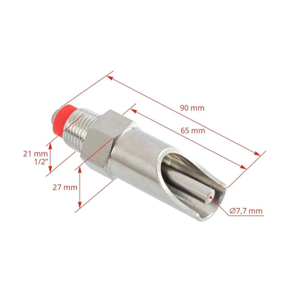 Suzetă cilindrică cu filet 1/2", pentru adăpătoare scroafe, cu niplu 3/4".