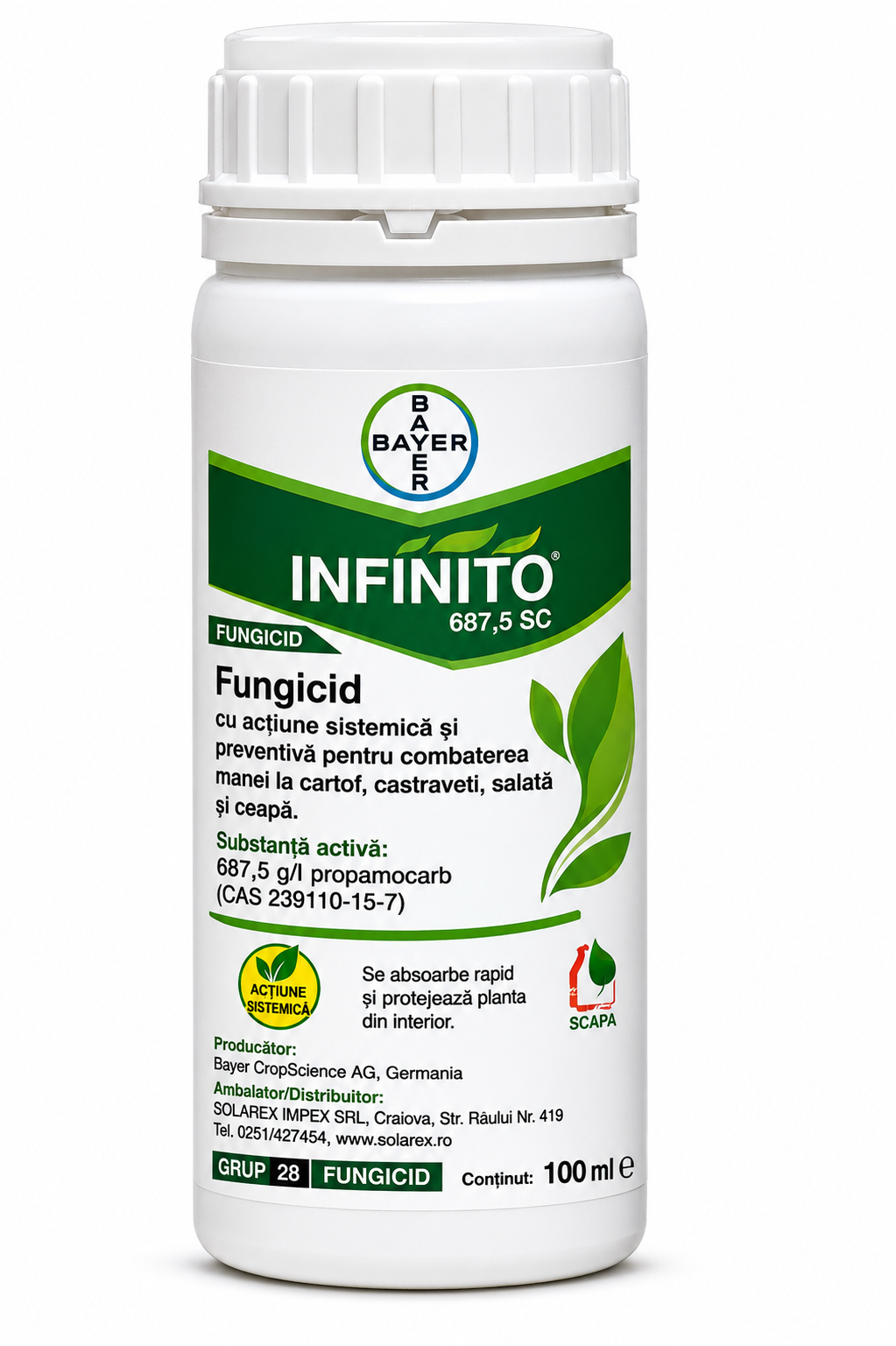 Fungicid INFINITO 687,5 SC - 100 ml, Bayer, Sistemic