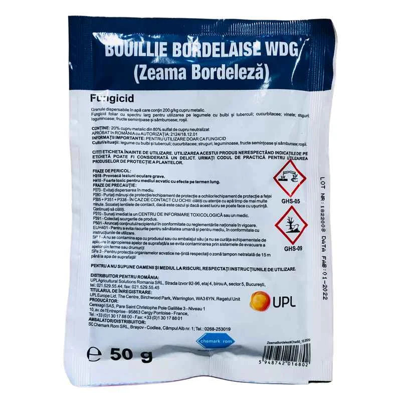 Fungicid contact Zeama Bordeleza - 50 g