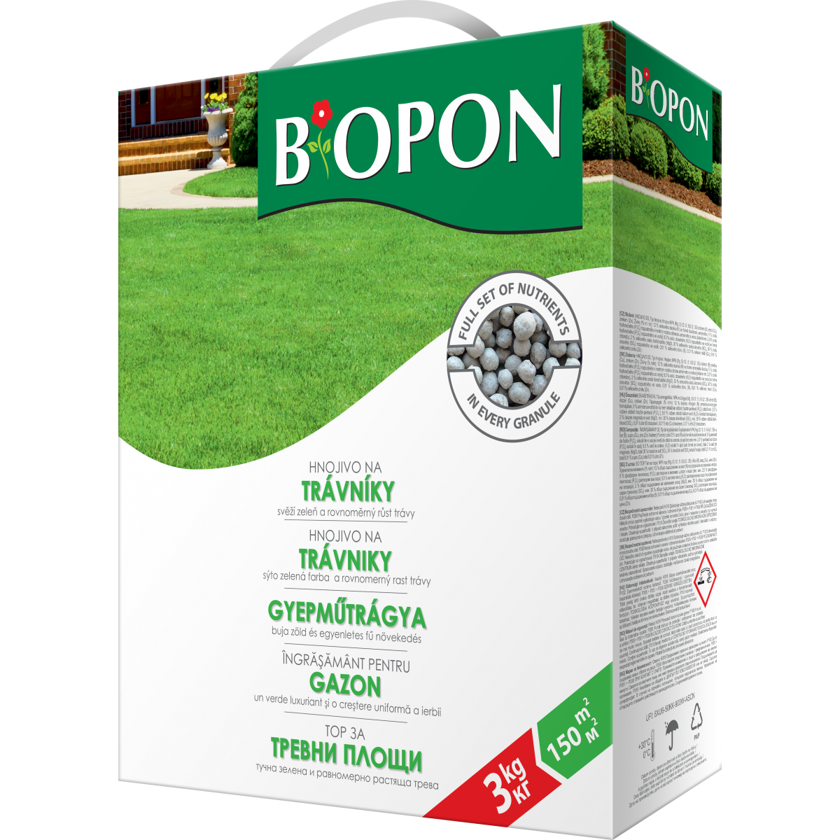 Ingrasamant granulat pentru gazon cu muschi control, 3kg, Biopon