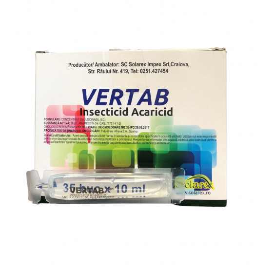 Insecticid acaricid Vertab, 10 ml-abamectin 1.8%  (10L/apa)